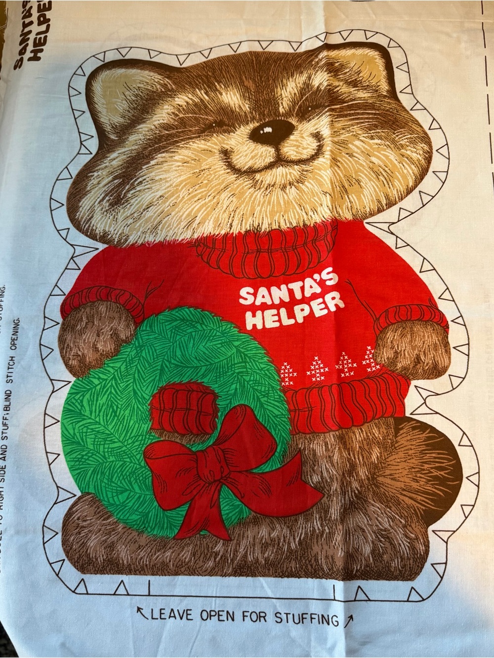vintage 1980 Hallmark "Shirt Tales" Rick Raccoon cut-and-sew fabric